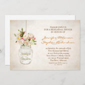 メイスンジャービクトリアンフラワーリハーサル夕食招待状 招待状 (正面/裏面)