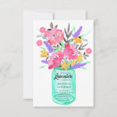 メイスンジャーフローラブーケキンセアニェラフォトカード 招待状 (正面)