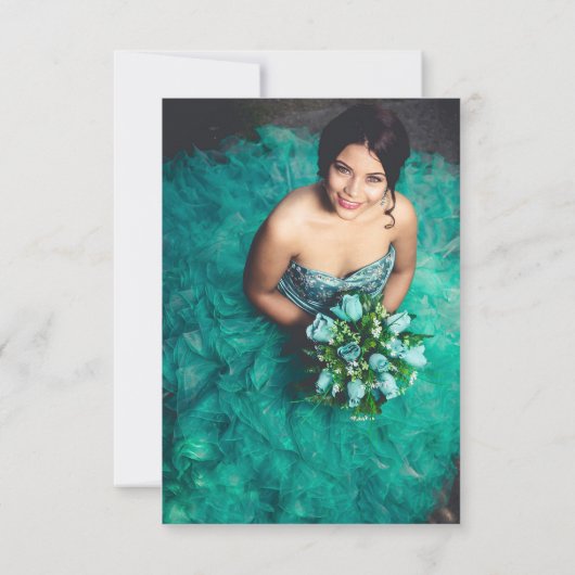 メイスンジャーフローラブーケキンセアニェラフォトカード 招待状 (裏面)