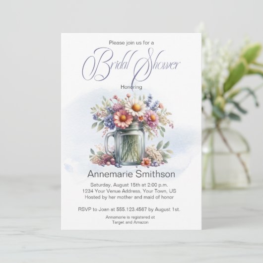 メイスンジャーフローラブーケブライダルシャワー 招待状 (スタンド正面)