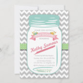 メイスンジャーフローラベビーシャワー招待状 招待状 (正面)