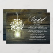 メイスンジャーフローラ素朴なブライダルシャワー招待 招待状 (正面/裏面)