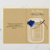 メイスンジャーブネイビーバラ本フォールド結婚式 プログラム (正面/裏面)