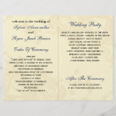 メイスンジャーブネイビーバラ本フォールド結婚式 プログラム (裏面)