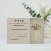 メイスンジャーブリーベビーズブレスバ素朴ーンRSVPカード 出欠カード (スタンド正面)