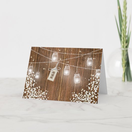 メイスンジャーブ素朴ビーズブレス夕べ披露宴 招待状 (正面)