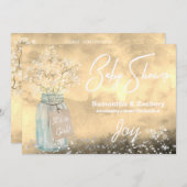 *~*メイスンジャーベビーブレスベイビーシャワー素朴 招待状 (正面/裏面)