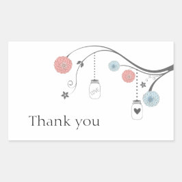 メイスンジャールの木のシール 長方形シール