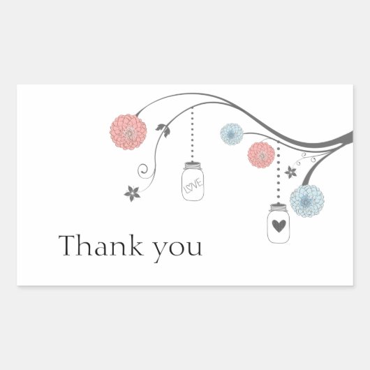 メイスンジャールの木のシール 長方形シール (正面)