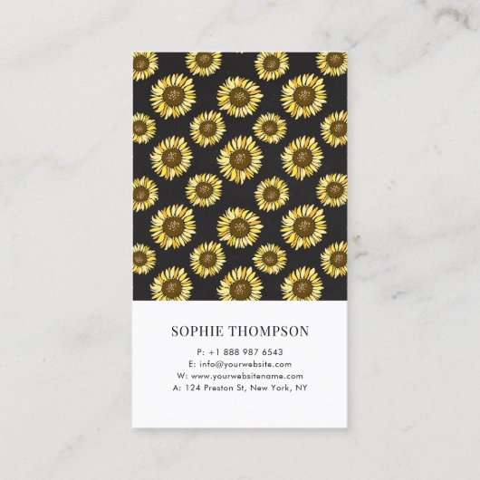 メイスンジャールの黒板の国のひまわり素朴 名刺 (裏面)