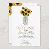 メイスンジャールひまわり男女兼用赤ちゃんシャワー 招待状 (正面/裏面)