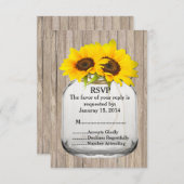 メイスンジャールひまわり結婚式RSVPひまわり6 出欠カード (正面/裏面)
