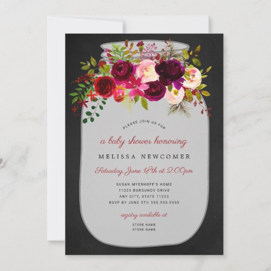 メイスンジャールシャルボードベビーシャワー招待状 招待状 (正面)