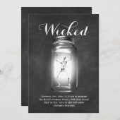 メイスンジャールスケルトンハロウィン招待状 招待状 (正面/裏面)