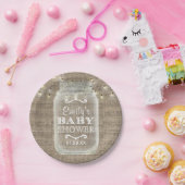 メイスンジャールストリングライトバーラップ素朴ベビーシャワー ペーパープレート (パーティー)