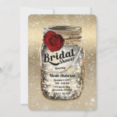 メイスンジャールスパークルライト&レッドローズブライダルシャワー 招待状 (正面)