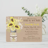 メイスンジャールヒマワリーバーラップ素朴ブライダルシャワー 招待状 (スタンド正面)