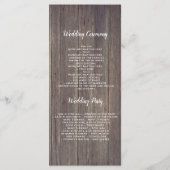 メイスンジャールピンクの花の素朴結婚式 プログラム (裏面)