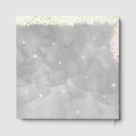 メイスンジャールピンクハートリーフの木の灰色の水色 ゲストブック (裏面)