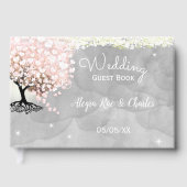 メイスンジャールピンクハートリーフの木の灰色の水色 ゲストブック (正面)