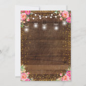 メイスンジャールピンクフローラベビーシャワー招待状カード 招待状 (裏面)