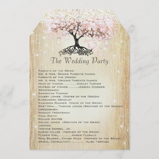 メイスンジャールピンクローズ金ゴールドハートリーフツリープログラム プログラム (裏面)