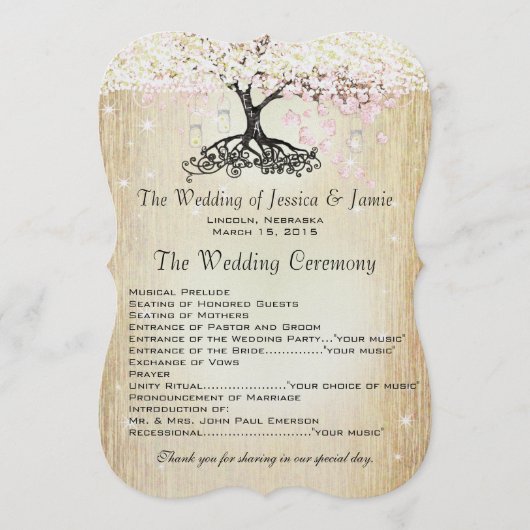 メイスンジャールピンクローズ金ゴールドハートリーフツリープログラム プログラム (正面)