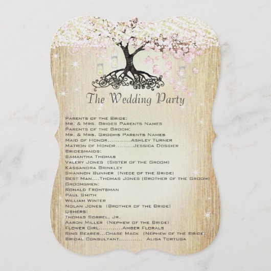 メイスンジャールピンクローズ金ゴールドハートリーフツリープログラム プログラム (裏面)