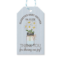 メイスンジャールブルーストライプの赤ちゃんシャワーありがとう