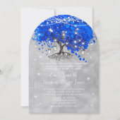 メイスンジャールブルーハートリーフツリーグレーウォーター色 招待状 (正面)