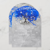 メイスンジャールブルーハートリーフツリーグレーウォーター色 招待状 (正面/裏面)