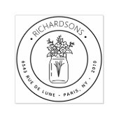 メイスンジャールブーケアイコン差出人住所 セルフインキングスタンプ (デザイン)