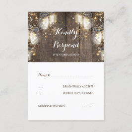 メイスンジャールホタル素朴ライツウェディングRSVP 出欠カード