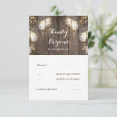 メイスンジャールホタル素朴ライツウェディングRSVP 出欠カード (スタンド正面)