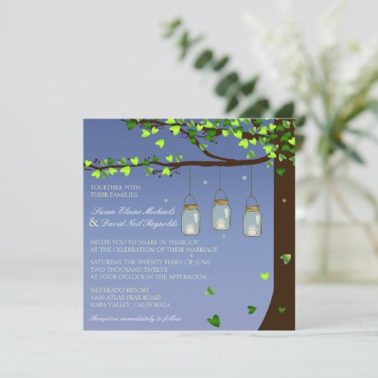 メイスンジャールホファイズオークツリーウェディング招待 招待状 (スタンド正面)