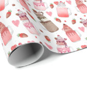 メイスンジャールミルクシェイクバレンタインのキャンディパターン ラッピングペーパー (ロールコーナー)