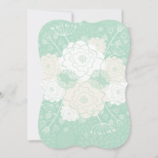 メイスンジャールミント開花クラフトベビーシャワー招待状 招待状 (裏面)