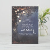 メイスンジャールライトツリー彫りハート素朴ズ結婚 招待状 (スタンド正面)