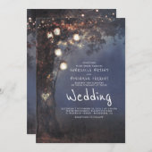 メイスンジャールライトツリー彫りハート素朴ズ結婚 招待状 (正面/裏面)