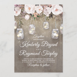 メイスンジャールライト素朴フローラ結婚ズ 招待状