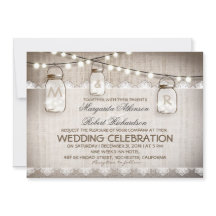 メイスンジャールライト – バーラップ素朴レース結婚ズ