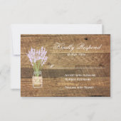 メイスンジャールラベンダーウェディングRSVPカード 出欠カード (正面)