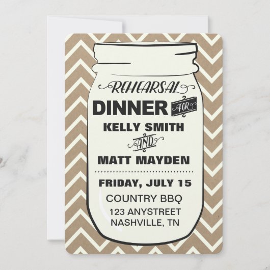 メイスンジャールリハーサルディナー 招待状 (正面)