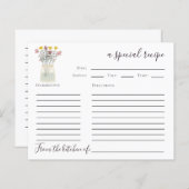 メイスンジャールワイルドローザブライダルシャワーレシピカード (正面/裏面)