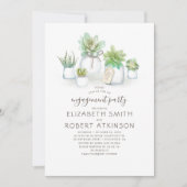 メイスンジャール多肉株素朴婚約パーティ 招待状 (正面)