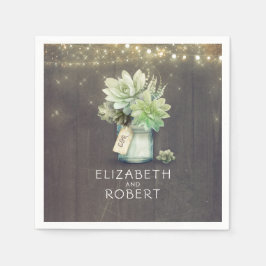 メイスンジャール多肉食素朴国 スタンダードカクテルナプキン