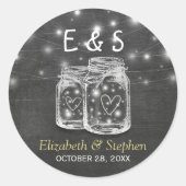 メイスンジャール弦ライト結婚式の引き出物ありがとう ラウンドシール (正面)