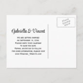 メイスンジャール白デイジーバーンドウェディング日付を保存 案内ポストカード (裏面)