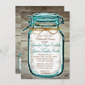 メイスンジャール素朴ウッドリハーサルディナー招待状 招待状 (正面/裏面)