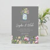 メイスンジャール素朴ワイルドフラワーカントリー結婚ズ 招待状 (スタンド正面)